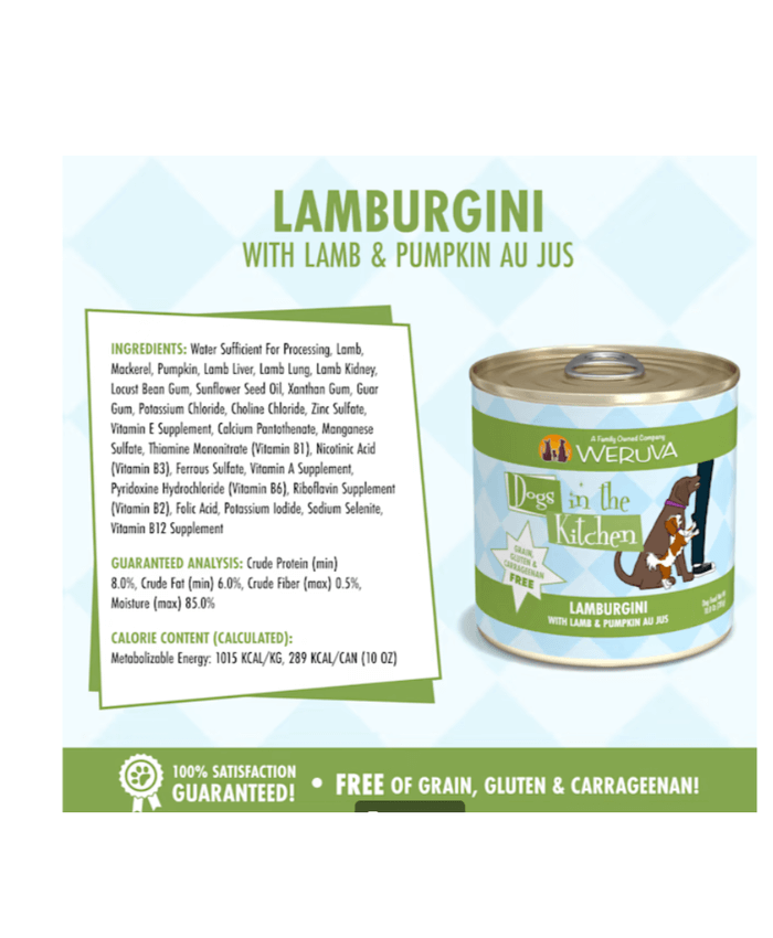 Lamburgini with Lamb & Pumpkin Au Jus Wet Dog Food, 10 oz., Case of 12